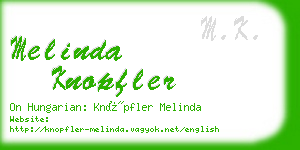 melinda knopfler business card